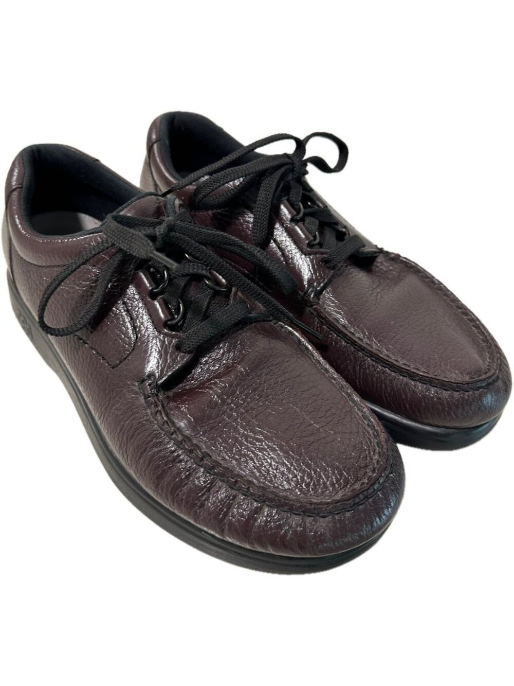 SAS Bout Time Cordovan Lace-Up Moccasin Men's Size 9.5 M Brown Leather Loafers